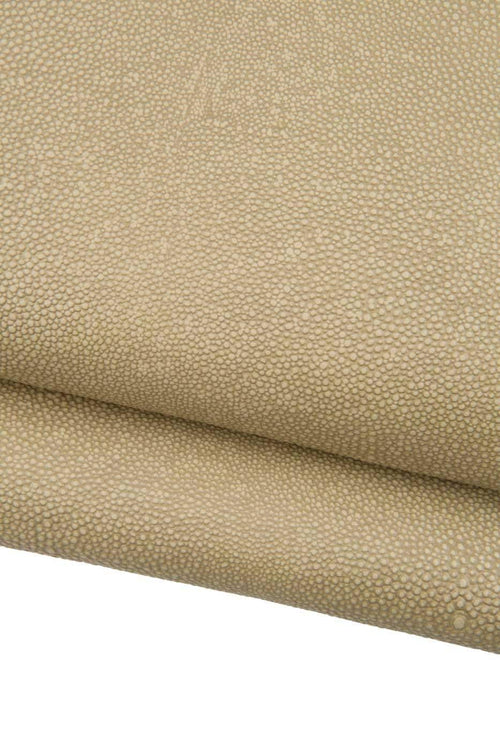 Beige RAY printed leather hide, EMBOSSED matt cowhide, standard temper, 1.2 - 1.3 mm B19347-ST La Garzarara
