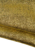 Pack of 3 GOLD METALLIC leather skins, soft bright crackle printed goatskins for hobbyists B19432-MT(st) La Garzarara