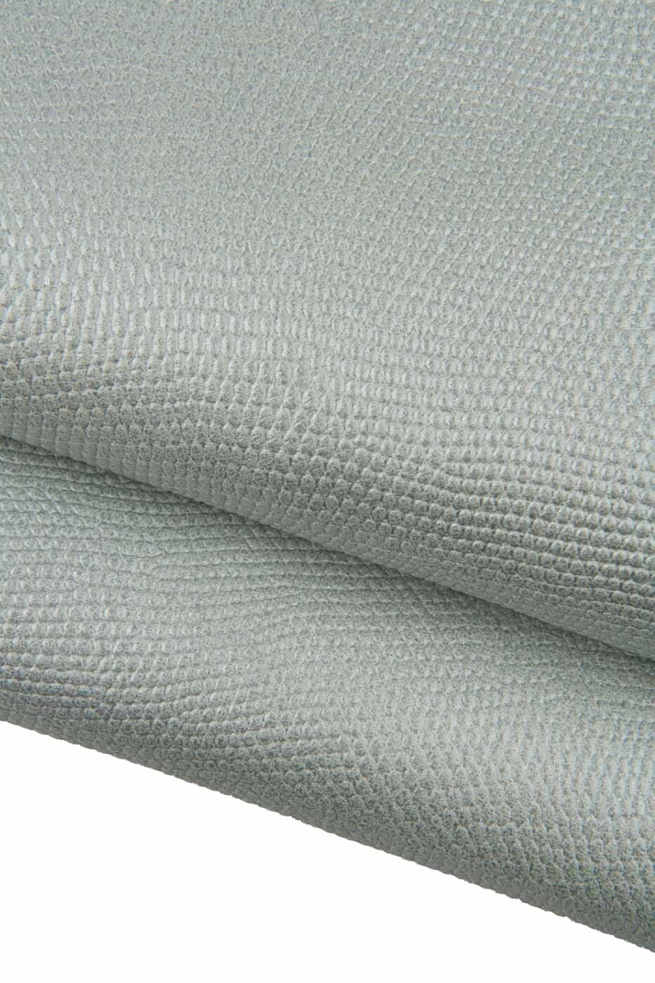 SILVER GLITTERED leather hide, geometrical embossed bright calfskin, relief printed cowhide, 1.3 - 1.6 mm B19326-MT(st) La Garzarara