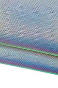 IRIDESCENT metallic leather hide, GEOMETRICAL printed cowhide, glossy embossed calfskin for crafters 1.6-1.8 mm B19112-MT(st) La Garzarara