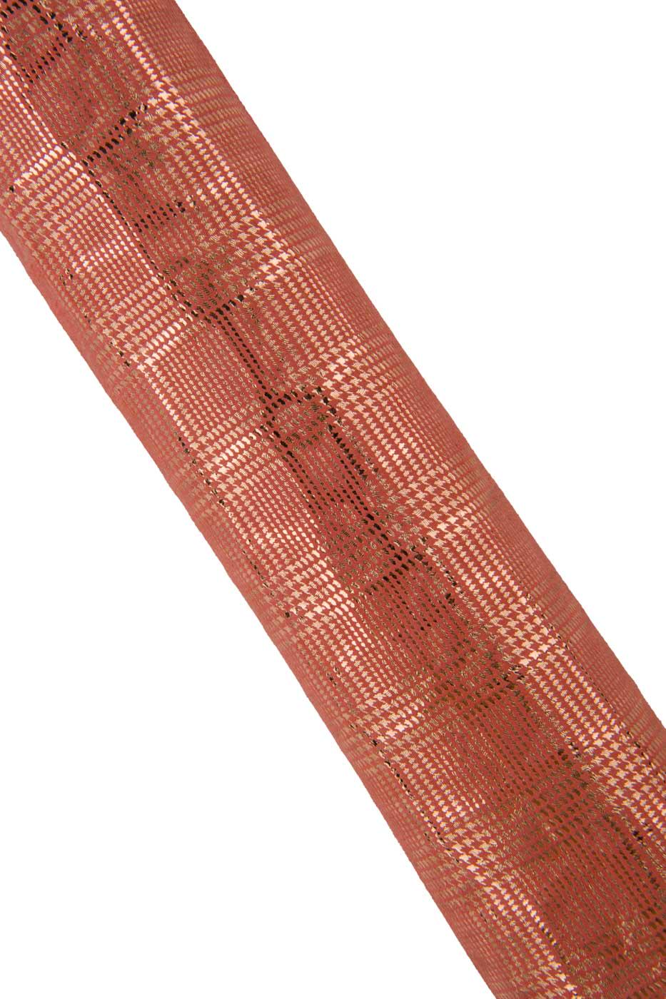Metallic suede goatskins, orange leather skins with GOLD sparkle geometrical pattern, bright suede hides B19391-MT(st) LaGarzarara