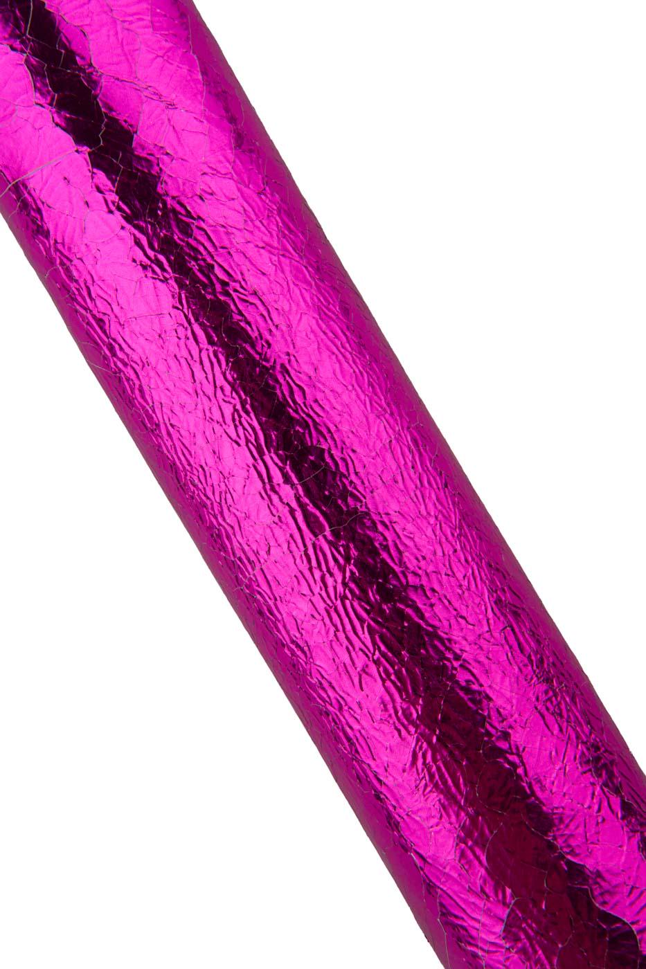 FUCHSIA metallic leather skin, CRACKLED printed soft goatskin, bright sparkle hide for hobbyists B19399-MT(st) La Garzarara