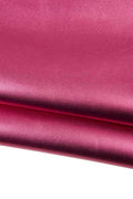 Red METALLIC smooth cowhide, premium quality GLAZED leather hide, soft calfskin 1.0 - 1.2 mm perfect for diy projects b18522-mt