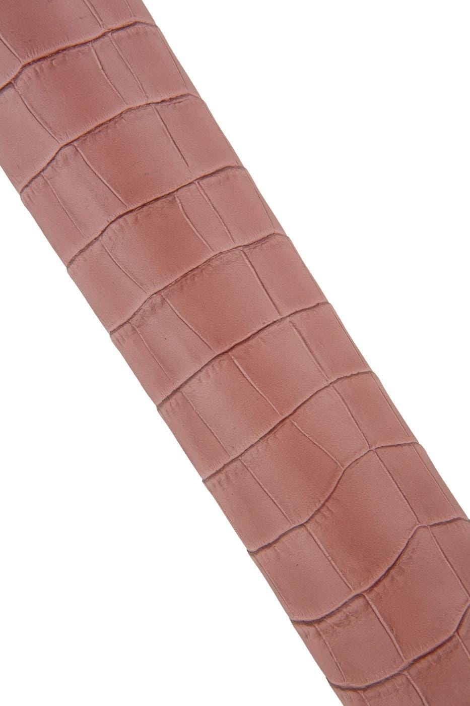 Antique pink CROCODILE embossed leather hide, alligator print on soft matt cowhide, 0.9 - 1.2 mm, for crafting B19307-ST