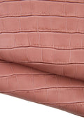 Antique pink CROCODILE embossed leather hide, alligator print on soft matt cowhide, 0.9 - 1.2 mm, for crafting B19307-ST