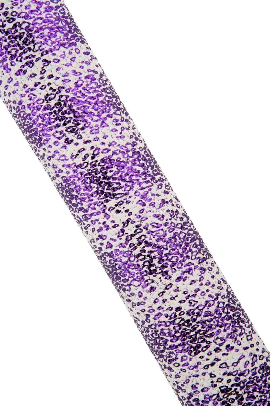 Purple - white metallic reptile textured leather skin, bright soft snake printed thin goatskin, ideal for hobbyists b19472-mt(st)