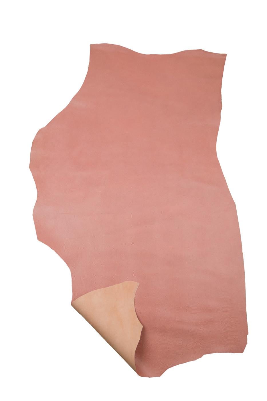 Pink LIZARD leather hide, semi glossy EMBOSSED cowhide, animal printed calfskin, standard temper, 0.9 - 1.1 mm B19338-ST La Garzarara