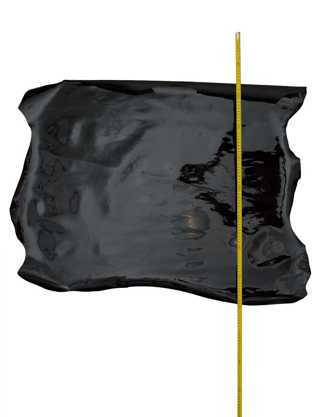 BLACK PATENT leather skin, smooth glossy goatskin, classic patent skin, 0.5 - 0.7 mm B18778-TB La Garzarara