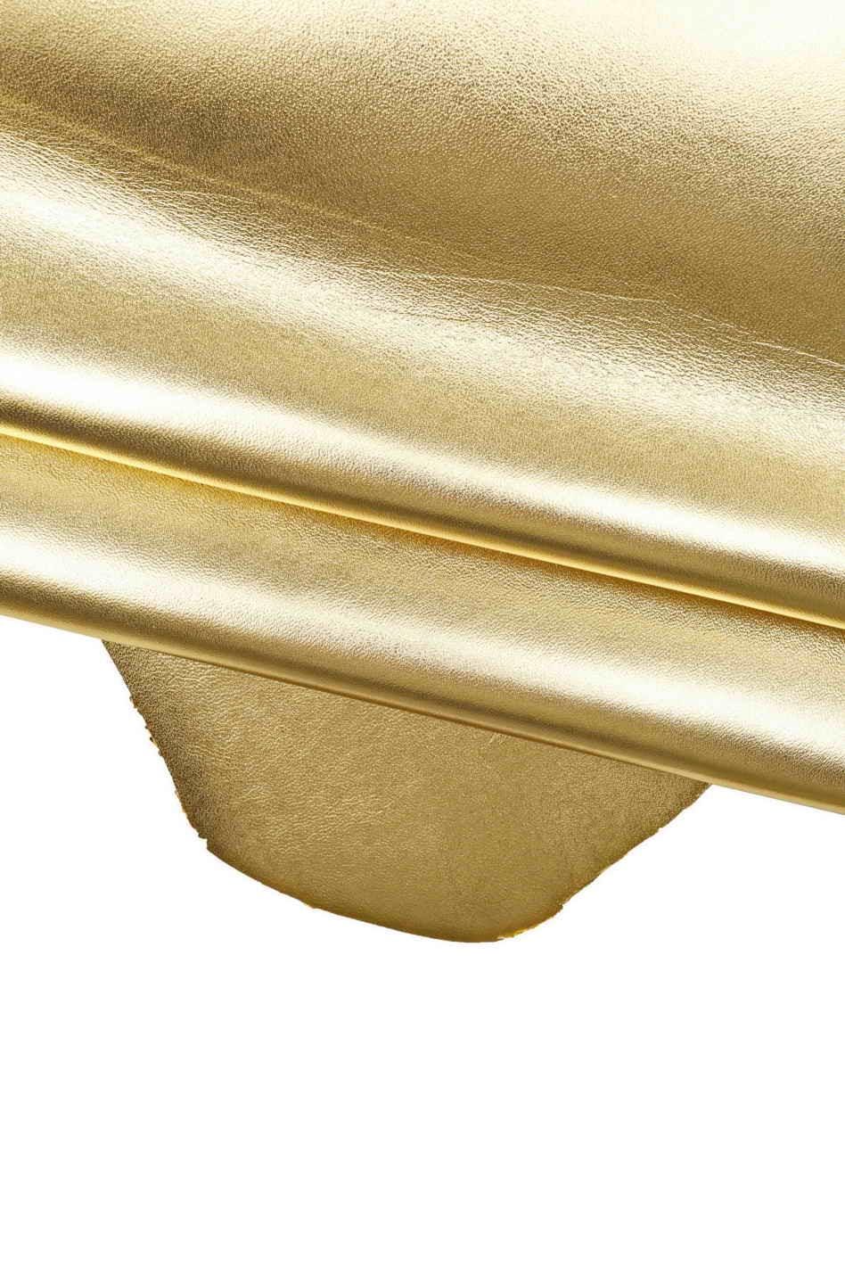 Pale gold METALLIC leather skin, SMOOTH soft sparkle goatskin, bright material, 0.7 - 0.8 mm, ideal for dyi projects B19869-MT La Garzarara
