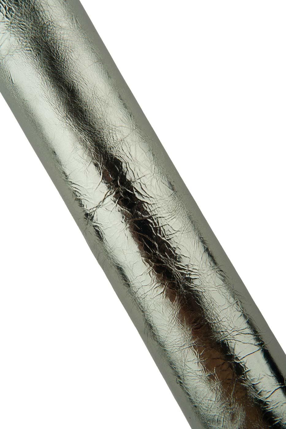Steel METALLIC leather skin, soft WRINKLED goatskin, bright sparkle hide for hobbyists B19334-MT La Garzarara