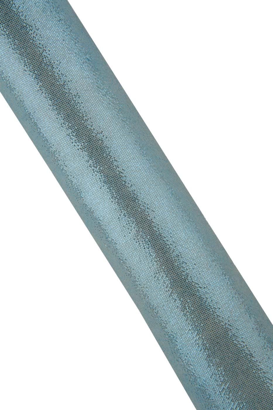 Light blue METALLIC leather skin, FABRIC print on sparkle goatskin, glossy soft hide for hobbyists B19421-MT La Garzarara