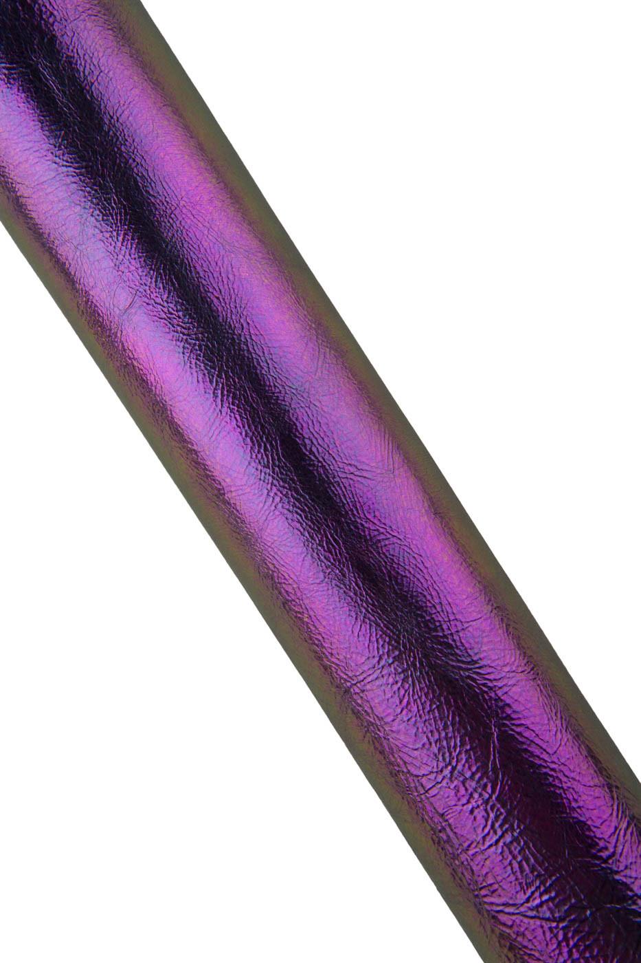 IRIDESCENT METALLIC purple leather skin, soft bright goatskin, sparkle wrinkled hide 0.5 - 0.6 mm for hobbyists B19333-MT La Garzarara
