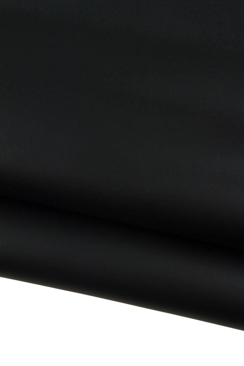 Black MATT NAPPA sheepskin, super soft leather skin, smooth lambskin for shoes, bags, bracelets 0.9 - 1.1 mm B19314-TB La Garzarara