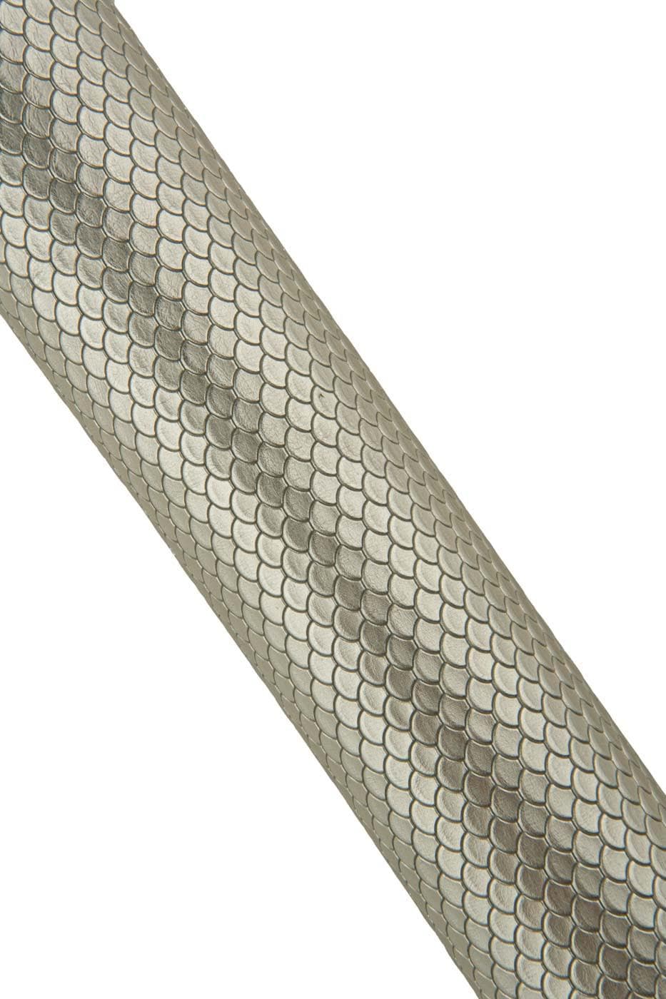 Silver REPTILE embossed leather skin, snake METALLIC printed cowhide, soft bright calfskin for diy projects B19323-MT(st) La Garzarara