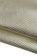 Silver REPTILE embossed leather skin, snake METALLIC printed cowhide, soft bright calfskin for diy projects B19323-MT(st) La Garzarara
