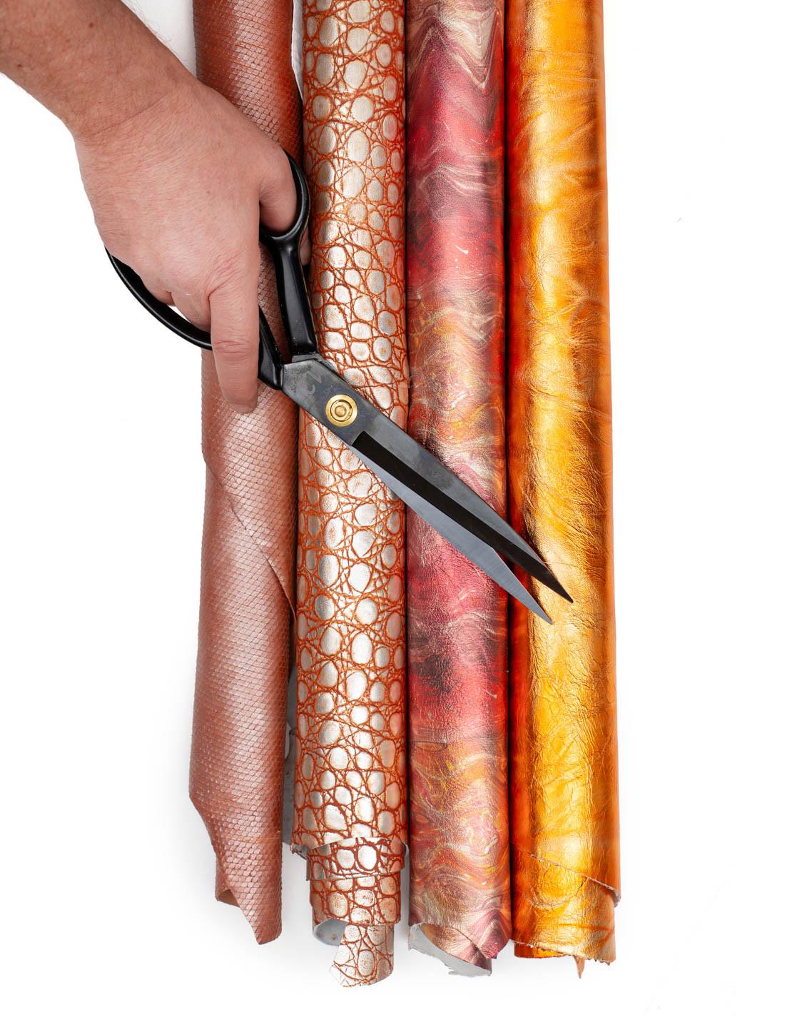 Bundle of 4 matching skins, ORANGE tone, metallic and printed crocodille, python and abstract per hobbyists B18992-MT(ST) La Garzarara