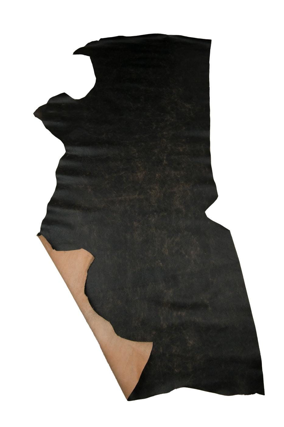 Dark brown PEBBLR GRAIN printed cowhide, soft semi glossy leather hide, tumbled calfskin 1.1 - 1.2 mm B19349-VT La Garzarara