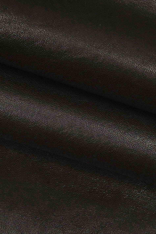 Black SMOOTH leather hide, semi glossy SOFT calfskin, classic genuine cowhide for crafting B19866-TB La Garzarara