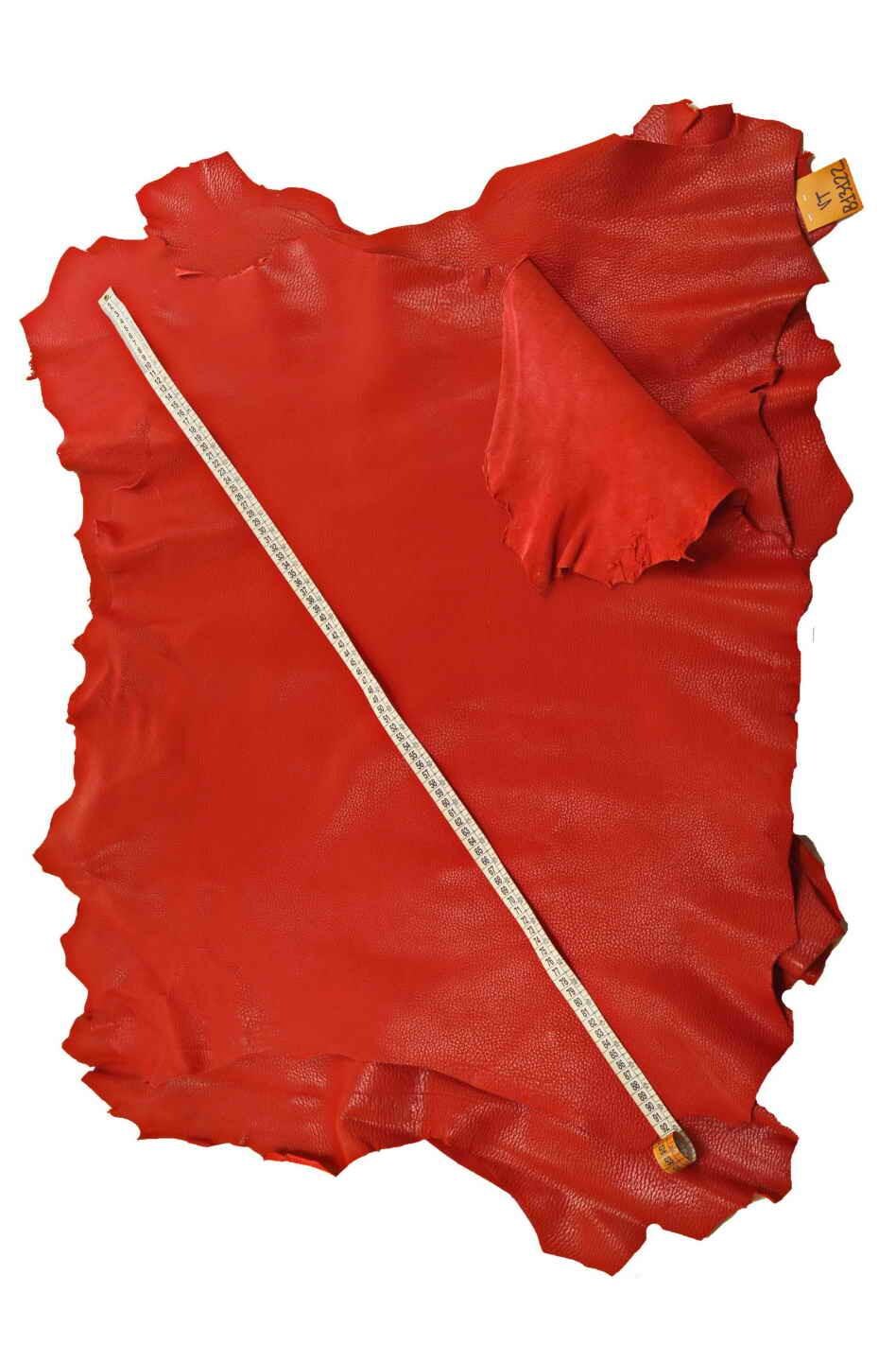Red GRAINY leather hide, soft semi glossy NATURAL cowhide, thick sporty calfskin for crafters B13122-TU La Garzarara