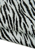 Bundle of 3 ZEBRA printed leather skins, black - white ANIMAL textured goatskins, glossy soft hides B19404-ST La Garzarara