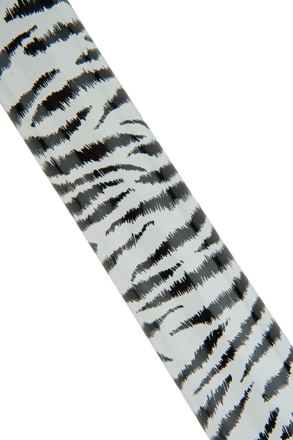 Bundle of 3 ZEBRA printed leather skins, black - white ANIMAL textured goatskins, glossy soft hides B19404-ST La Garzarara