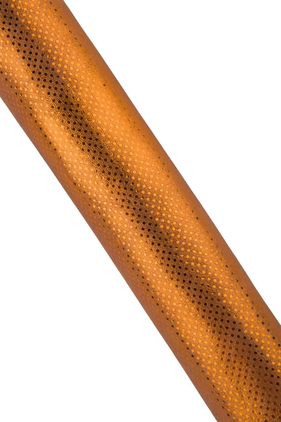 Orange metallic leather skin, POLKA DOTS textured suede goatskin, soft bright material for hobbyists B19462-MT(st) LaGarzarara