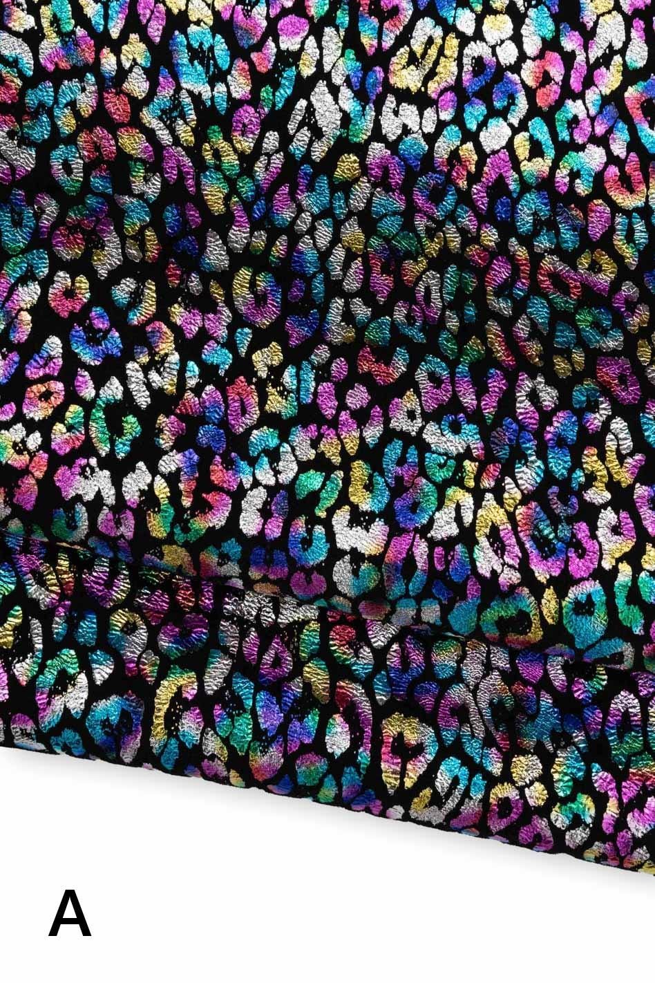 HOLOGRAPHIC multicolor metallic leather skin, iridescent ANIMAL print leather hide, italian leather for bags leathercraft B19777-MT(st)