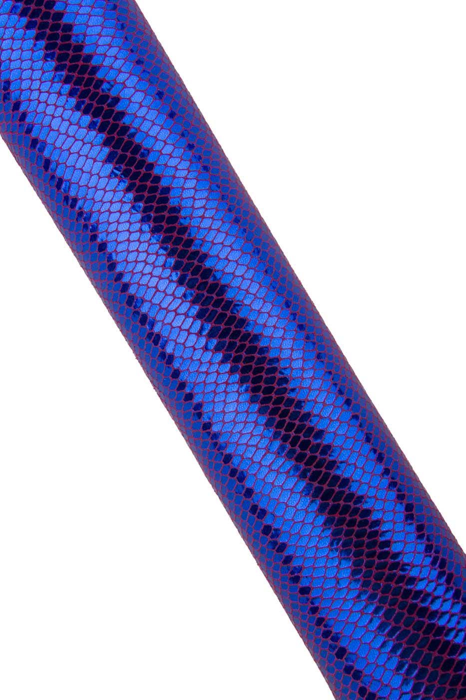 Blue metallic PYTHON textured leather skin, SPARKLE soft snakeskin, glossy reptile printed material B19484-MT(st) La Garzarara