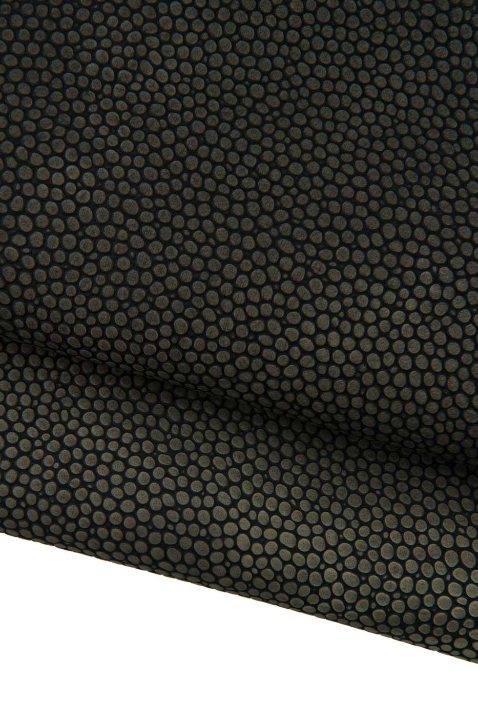 Brown - black REPTILE printed leather skin, soft matt CROCODILE - like embossed goatskin, ideal for crafters B19341-ST La Garzarara