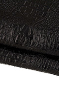 Black ALLIGATOR printed skin, CROCODILE embossed leather skin, goatskin hide, 0.7 - 0.9 mm B17221-TB La Garzarara