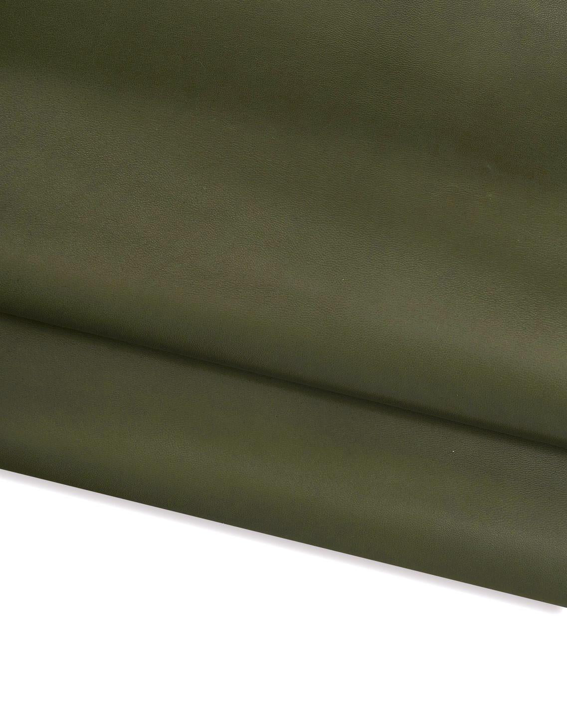 Dark green sheepskin NAPPA leather, SMOOTH soft lambskin, silky hide for garments B17598-TU La Garzarara