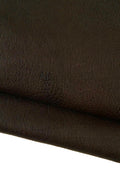 Dark brown TUMBLED leather skin, SOFT semi glossy grainy lambskin with natural veins 1.1 - 1.4 mm B19452-TU La Garzarara