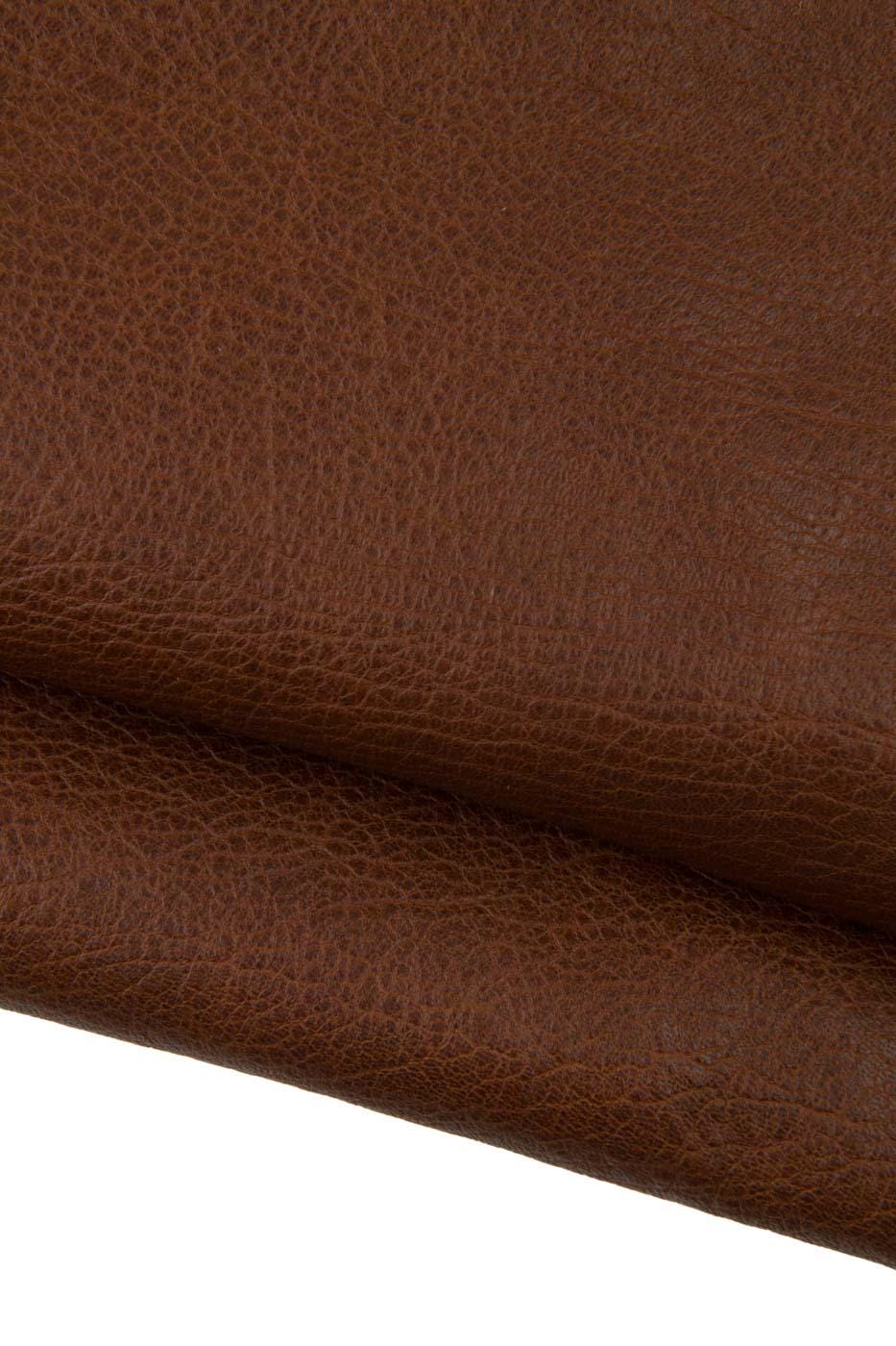 Brown VEGETABLE tanned leather skin - distressed mahogany sheepskins - GRAINY soft washed lambskin for crafters B19456-VT La Garzarara