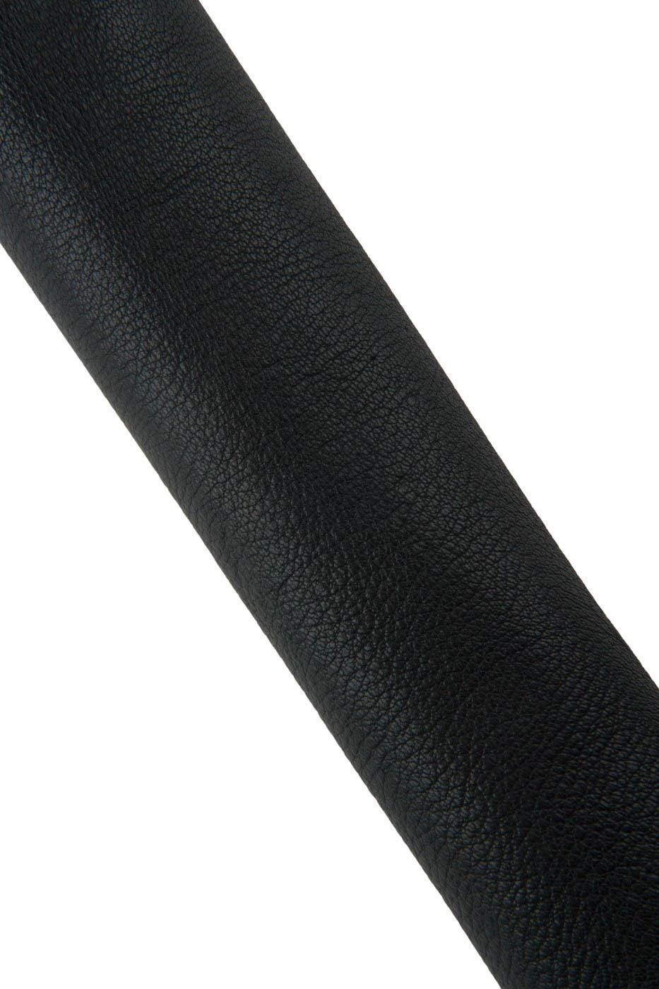 Black PEBBLE GRAIN printed leather skin, soft matt sporty lambskin, genuine Italian sheepskin for crafting B19451-TB La Garzarara