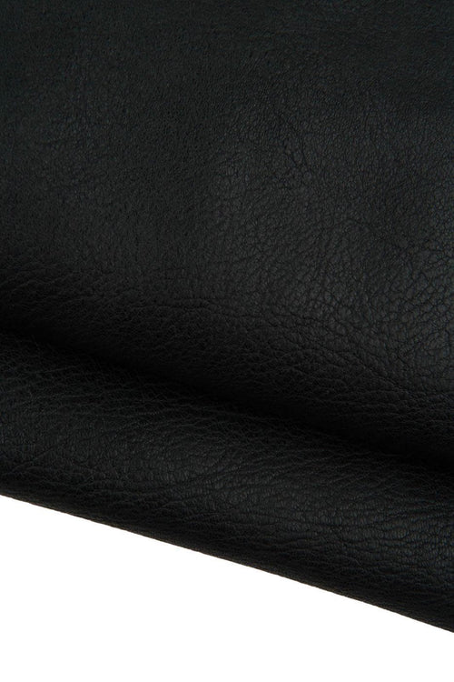 Black GRAINY leather skin, soft semi glossy sporty lambskin, TUMBLED soft sheepskin for crafting B19449-TB La Garzarara
