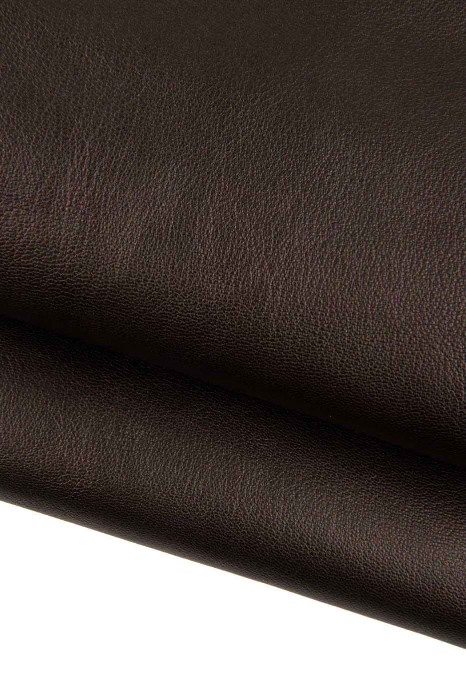 Brown METALLIC leather skin, tiny pebble GRAIN printed goatskin, bright sparkle soft hide for hobbyists B19357-MT(st) La Garzarara