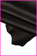 Black tiny PEBBLE GRAIN printed goatskin, soft tumbled leather skin, italian semi glossy material for bags, wallets B19875-TB La Garzarara