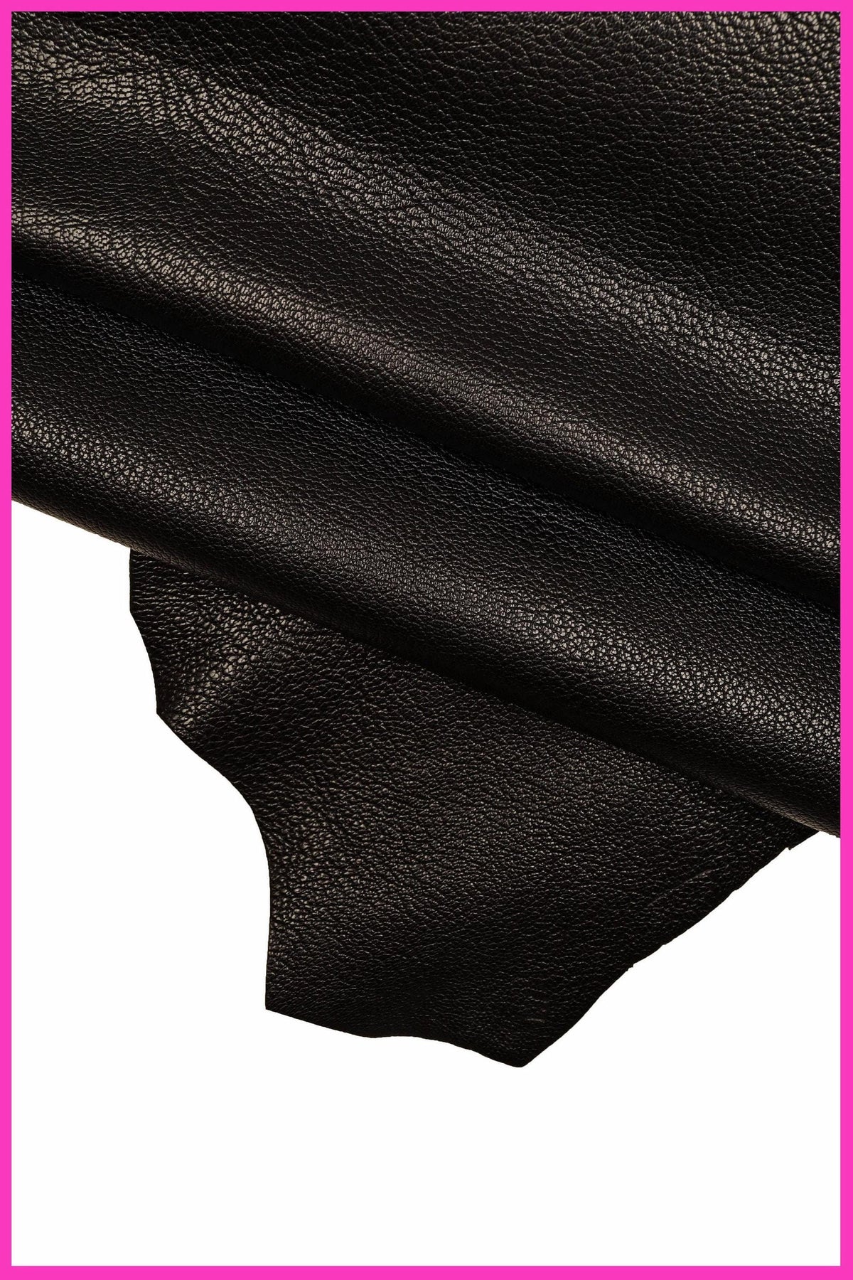 Black tiny PEBBLE GRAIN printed goatskin, soft tumbled leather skin, italian semi glossy material for bags, wallets B19875-TB La Garzarara