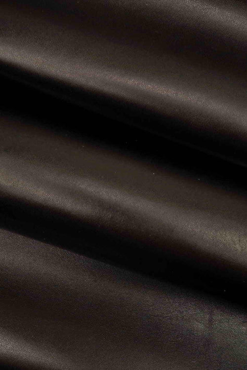 Black SMOOTH GLOSSY leather hide, genuine italian cowhide, ideal for crafts B16203-TB La Garzarara