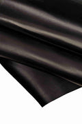 Black SMOOTH GLOSSY leather hide, genuine italian cowhide, ideal for crafts B16203-TB La Garzarara