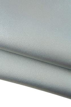 Silver IRIDESCENT METALLIC leather skin, glossy tiny pebble grain printed cowhide, soft bright calfskin B19409-MT(st) La Garzarara