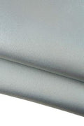 Silver IRIDESCENT METALLIC leather skin, glossy tiny pebble grain printed cowhide, soft bright calfskin B19409-MT(st) La Garzarara