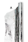 METALLIC CROCODILE embossed leather skin, silver - white - gold glossy reptile printed goatskins, soft hides B19141-MT(st) La Garzarara