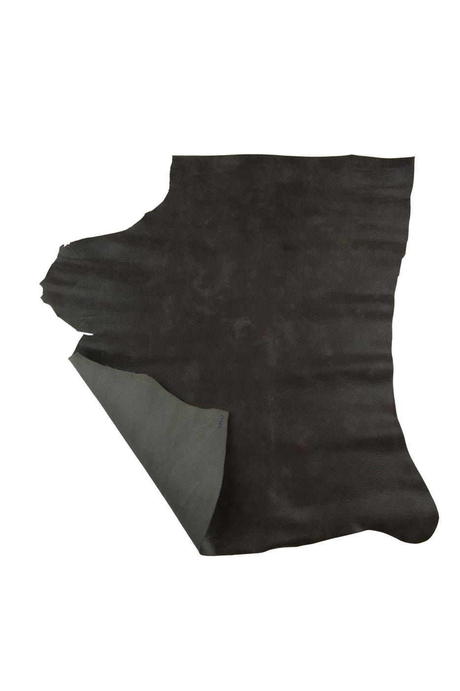 Grey LIZARD printed leather hide, dove REPTILE embossed cowhide, soft semi-glossy calfskin for crafters B19339-ST La Garzarara