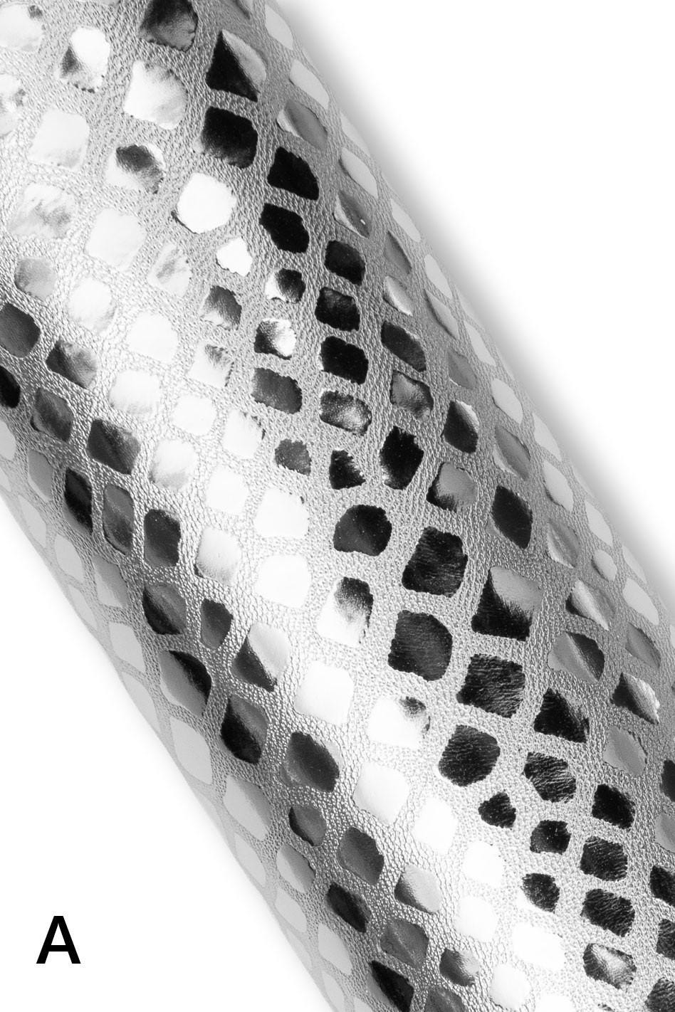 METALLIC CROCODILE leather skin, glossy reptile textured goatskin, soft sparkle material for diy creations B19144-MT(st) La Garzarara