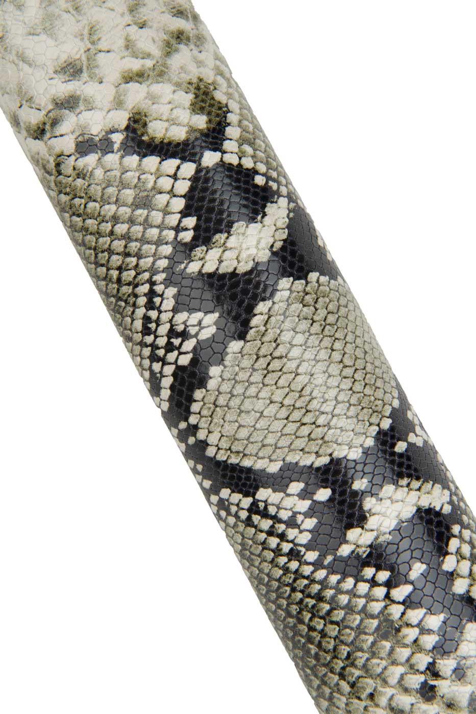 ROCK PYTHON textured leather hide, black - grey reptile snake printed calfskin, semi glossy cowhide for diy creations B17974-ST La Garzarara