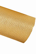 Gold leather hide, PEBBLE GRAIN printed cowhide, metallic soft golden calfskin, 1.6 - 1.7 mm B16060-MTLa Garzarara