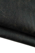 Dark brown PEBBLR GRAIN printed cowhide, soft semi glossy leather hide, tumbled calfskin 1.1 - 1.2 mm B19349-VT La Garzarara
