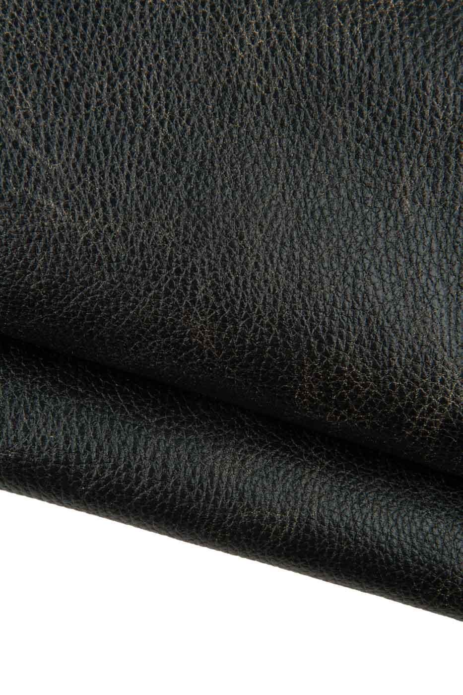 Dark brown PEBBLR GRAIN printed cowhide, soft semi glossy leather hide, tumbled calfskin 1.1 - 1.2 mm B19349-VT La Garzarara