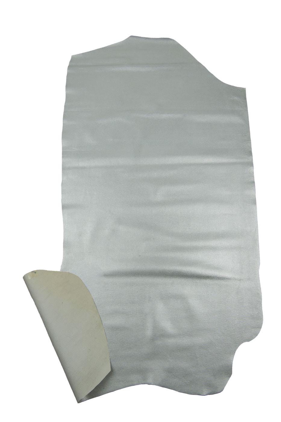 SILVER LIZARD printed leather hide, metallic embossed calfskin, bright soft hide for hobbyists B19331-MT(st) La Garzarara